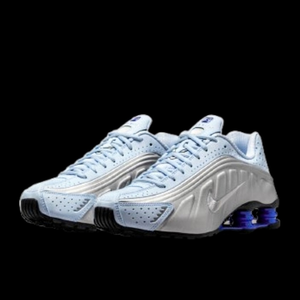 Nike Shox R4 Running Womens Size 7.5 Blue Tint Racer Blue Silver